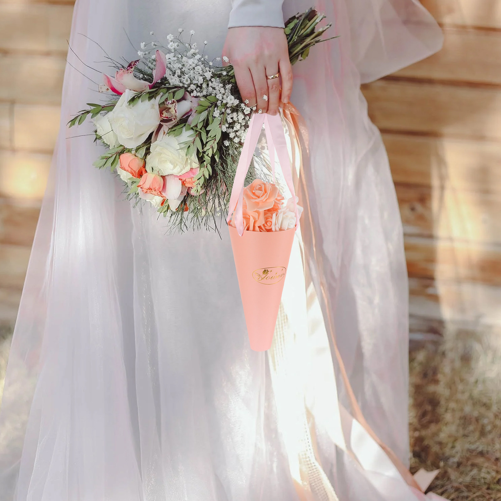 The Florist Supply Shop - 6Pcs Flower Bouquet Bags Chic Portable