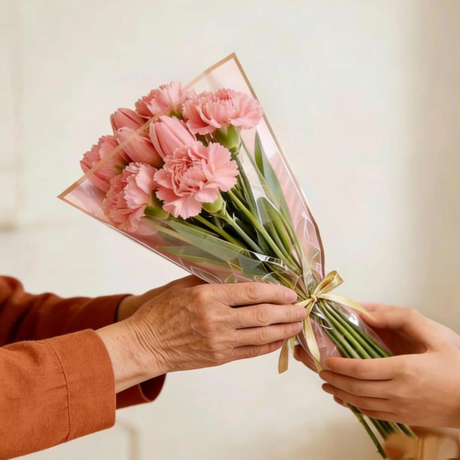 Flower Wrapping Bags 50 Pieces - Florist Supply Ribbon ulasan dan harga