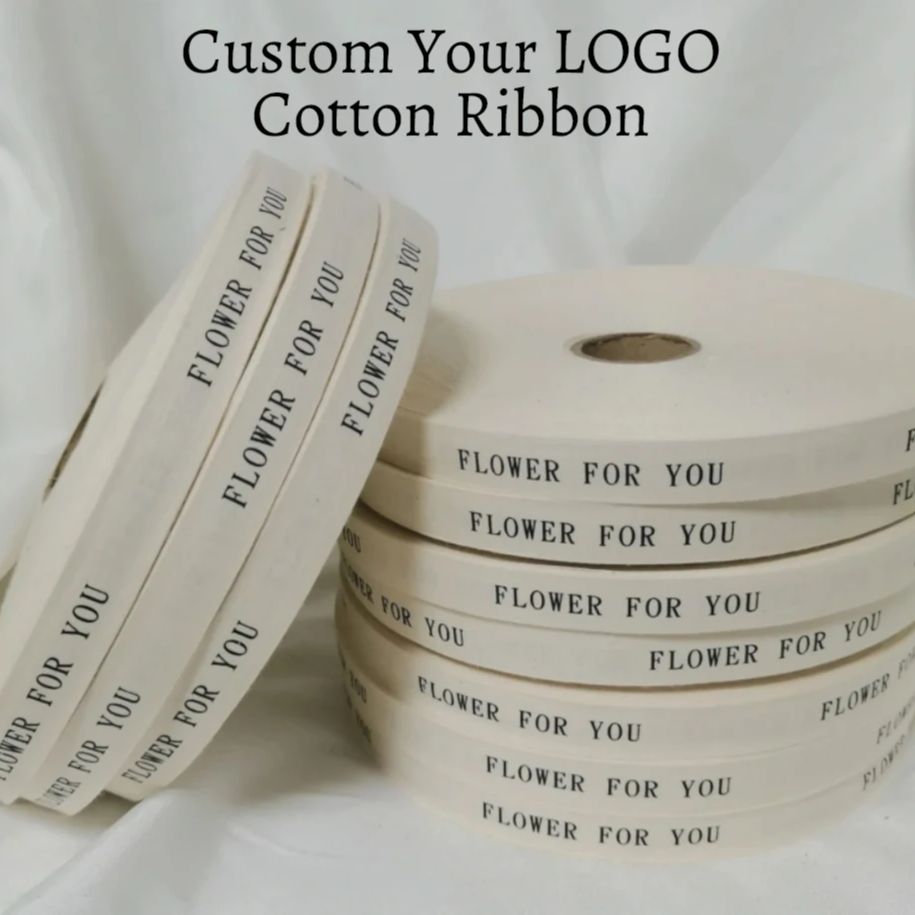 Custom Logo Cotton Ribbon for  - Florist Supply Ribbon ulasan dan harga